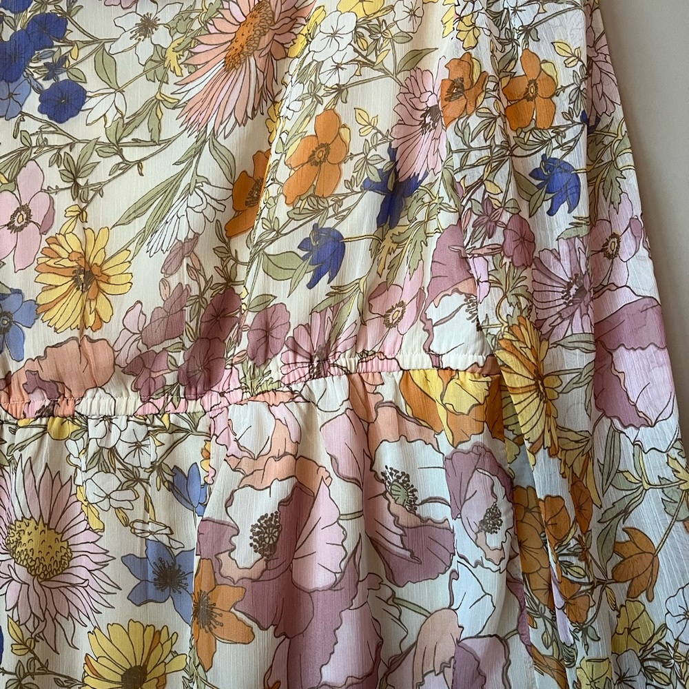 Neon Rose Floral Ruffle Romper - Picture 9 of 10